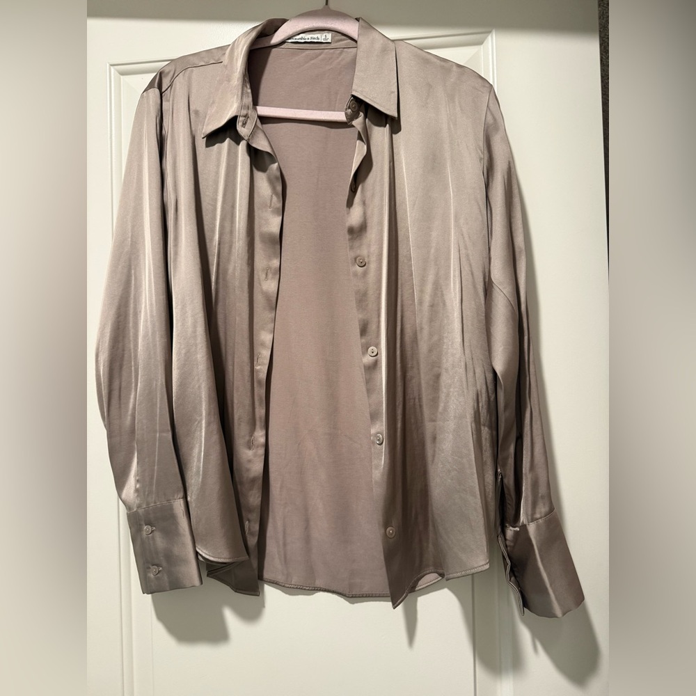 Abercrombie & Fitch Taupe Satin Shirt
